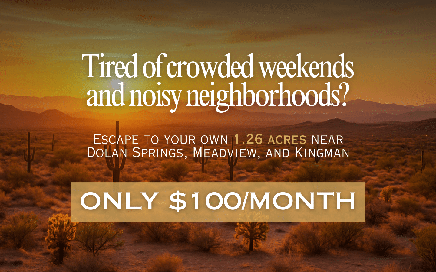 312-14-189A – Tired of crowded weekends and noisy neighborhoods (Landapaloozas) (1) 1.26 Acres of Land For Sale Near Dolan Springs, Arizona Perfect for a tent, an RV, or just enjoy the open land and wide skies.