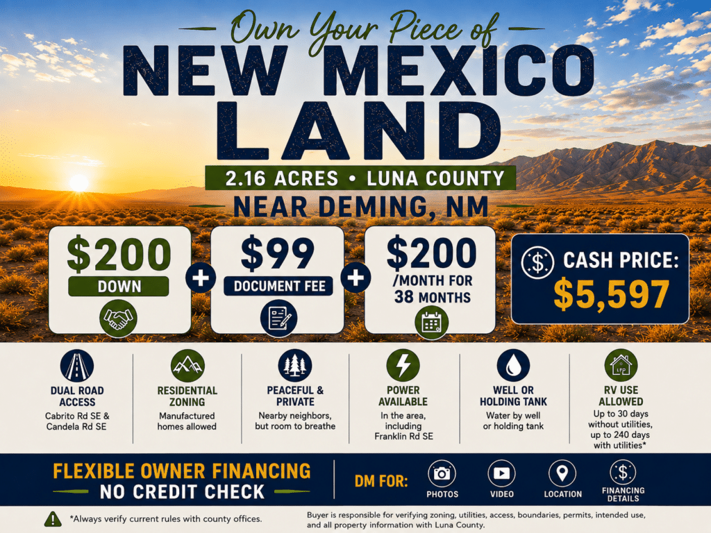 🌄 2.16 Acres Near Deming | 4 Lots, Dual Access, More Possibilities🌺