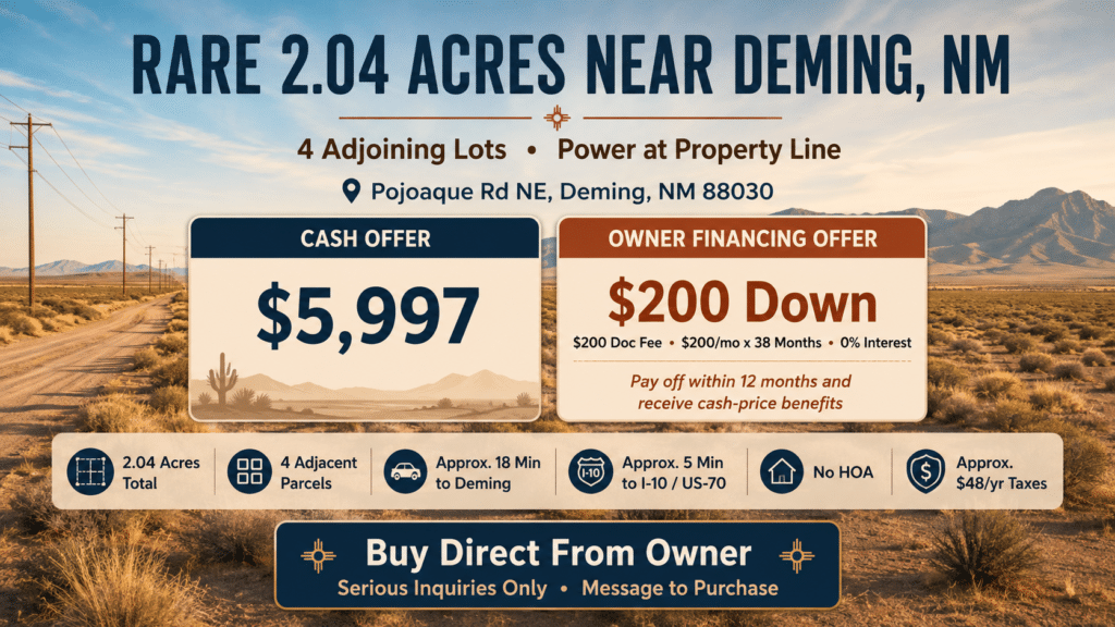 Buildable residential land near Deming with available power, 2.04 acres - photo 7