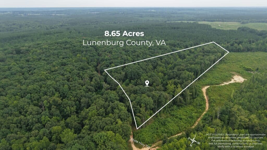 8.65 Wooded Acres with Creek & Privacy – Lunenburg County, VA