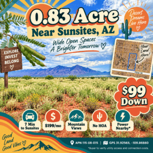 0.83 acre buildable lot near Pearce, Arizona - owner financed land listing
