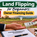 Land flipping for beginners with owner financing agreement and land for sale.